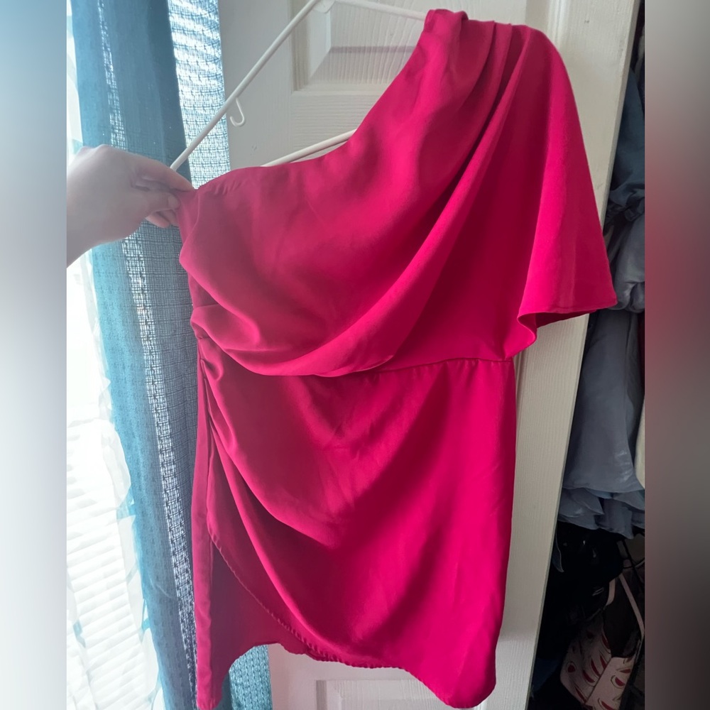 Pink One Shoulder Dress